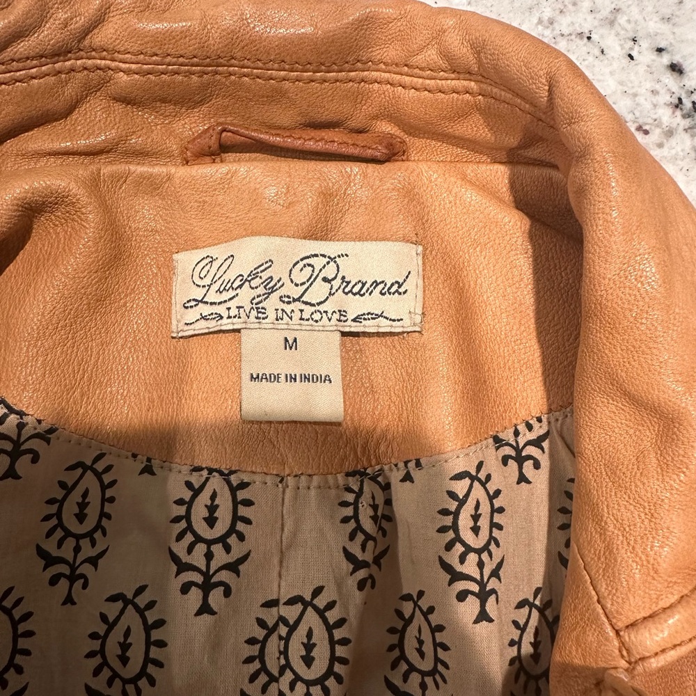 Lucky brand, light, brown leather jacket, 100% lamb leather